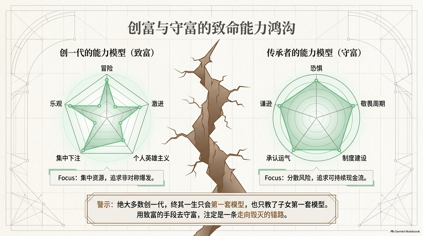 创一代致富能力与传承者守富能力之间的差异